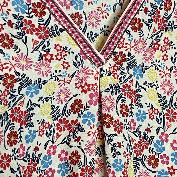 Women Colorful Girly Bloomcore Ditzy Floral Chiffon Flutter Sleeve Top XL* - Picture 7 of 13